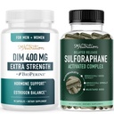 Sulforaphane Complex & 400mg DIM-supplement voor verbeterde estrogeenbalans voor vrouwen Geavanceerde microbeadlet Hormone Balance Supplement (60 porties) met extra sterkte DIM (90 porties)