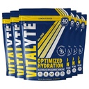 Vitalyte Electrolyte Powder Drink Mix, Isotonic Electrolyte Hydration Mix, Case Pack (6 Pack, Lemon)