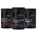 Sports Research Biotin (B7) 10.000mcg + Luteïne + Zeaxanthine (20mg) + Astaxanthine Supplement van Algen (6mg) - Alle Veganisten 120 Softgels Elk gemaakt met Kokosolie voor betere absorptie