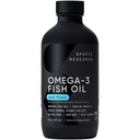 Sports Research® Omega-3 Huile de poisson 4685mg - provenant d'un Alaska sauvage capturé - Saveur de citron naturel, certifié MSC durable - 8oz (48 portions)