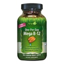 Irwin Naturals One-Per-Day Mega B-12 1.500mcg High Potency Methylcobalamine Vitamine - Fast Enhanced Absorptie met MCT + Asian Ginseng - Natural Energy Boost - 60 Liquid Softgels