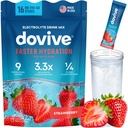 Electrolyte Drink Mix | 16 Instant Hydration Packets w/ 920mg Hydrate Electrolytes | Low-Sugar (7g) Electrolytes Hydration w/Vitamins C, B3, B5, B6, B12 and Na, Ca, Mg, K, Zn (Strawberry)