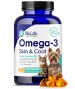 Omega 3 Visolie voor kleine honden en katten - Pet Fish Oil Supplement met DHA & EPA vetzuren voor gezonde huid en jas - Verbetert Vergieten & Verlossen Droge, jeukende huid - 500mg - 120 Capsules