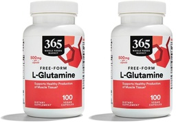 Whole Foods Market, L Glutamine 500Mg Veggie Caps, 100 Count (pack of 2)