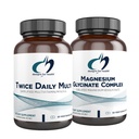 Designs for Health Magnesium Glycinate Complex (60 capsules) & Tweemaal daags Multi (60 capsules) Bundel - Premium Multivitamine met Folaat en Hoge Absorptie Magnesium Supplement