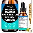 Soursop Bitters Liquid, Organic 10-IN-1 Herbal Drops, Sour Sop Leaf & Fruit | Gut Cleanse & Detox, Immune Support with Oregano,Sea Moss,Moringa, Black Seed Oil,Turmeric, Ashwagandha, Vegan Non-GMO,2fl oz