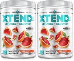 Xtend EAA + BCAA Powder for Muscle Recovery & Lean Muscle Growth, 9 Essential Amino Acids for Intra Workout or Post Workout Recovery, 10g EAAs Per 2 Servings, Blood Orange 40 Servings (Pack of 2)