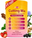 Cutting Drink Mix – GLP-1 Support for Satiety & Metabolism | Berberine, Chromium, FOS, Yerba Mate & 5-HTP | Energy & Gut Health | Sugar-Free, Vegan, Non-GMO | Strawberry Açaí Flavor | 30 Sticks