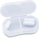 Pill Case voor Purse Small Pill Organizer Draagbare Reis Dagelijkse Pillen Containers AM & PM Mini Pill Box Vitamine, Visolie, Supplement houder (1 PCS, wit)