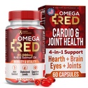 Omega RED Krill Oil Supplement (60 Softgels) – 1500mg Omega Fatty Acids with DHA EPA Astaxanthin, Fish Oil Alternative, Marine Lipids Softgels for Heart Brain Eye Joint Support, Daily Marine Lipids