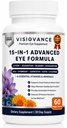 Visiovance 15 in 1 Advanced Eye Formula - Visiovance Eye Supplement | Digital Eye Strain & Night Driving Clarity, All 3 Carotenoids (Lutein, Zeaxanthin), Bilberry - 60 Capsules