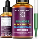 Biologische Zee Moss Liquid Extract met Zwarte Zaadolie, Bladderwrack & Burdock Root 
