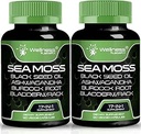 Irish Sea Moss Capsules, 17-in-1, Seamoss Black Seed Oil, 120 Count, Ashwagandha Burdock Root Biologische Bladderwrack Capsules 