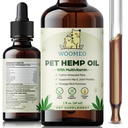Hemp Oil for Dogs & Cats – Calming Support Drops with Omega 3-6-9, Chamomile & L-Theanine – Liquid Pet Supplement for Stress Relief, Joint Mobility & Skin Support – 2 fl oz (60 mL)