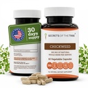 Secrets of the Tribe Chickweed 800 mg Vegetable Capsules for Skin Health & Antioxidant Support | Herbal Supplement | Stellaria Media Dried Herb | 60 Count