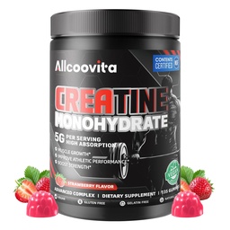 NSF Certified Creatine Monohydrate Gummies for Men &Women.Strawberry 135 ct | NSF Certified 173 Creatine Gummy Boost Focus,Strength, and Endurance, Anti-Melting Formula, Vegan, Gluten-Free, Non-GMO