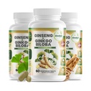 GreeNatr Ginko Biloba & Panax Ginseng Supplement - Red Ginseng Brain Supplement for Memory and Focus - Ginkgo Biloba Supplements for Good Vision, Immune System and Improved Blood Flow - 3 Flessen