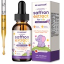 Liposomal Kids Saffron Drops, Saffron Supplements for Kids with L-Theanine, Magnesium, Omega-3 DHA EPA, Vitamin D3 & B12, Focus & Calm Mood Support for Children, Strawberry Flavor, 2 FL OZ