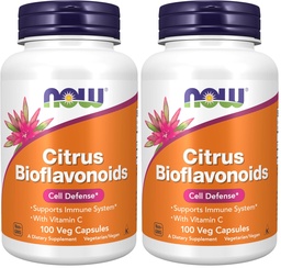 Now Supplements, Citrus Bioflavonoids 700mg, Supports Immune System*, Cell Defense*, 100 Capsules (Pack of 2)