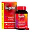 MegaRed Antarctische Krill Oil 500mg Omega 3 Fatty Acid Supplement, Extra Strength EPA & DHA Krill Oil Softgels (90cnt Box), Astaxanthine, Heart Health Supplement zonder Fish Oil Aftersmaak