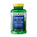 Spring Valley Calcium Plus Vitamin D3, Dietary Supplement, Mini Tablets (100)