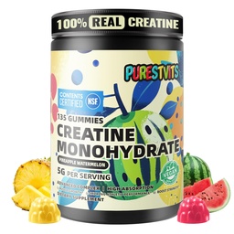 NSF Certified Creatine Gummy for Men &Women .pineapple Watermelon | Creatine Monohydrate Gummies—Pre-Workout Muscle Growth Support for All; Melt-Resistant, Vegan, Gluten-Free & Non-GMO. 135 ct