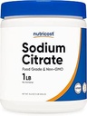 Nutricost natriumcitraatpoeder 1LB (16oz) - Food Grade, non-GMO - Emulgator, natuurlijke smaakversterker, voedsel conservator