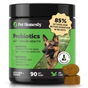 Pet Eerlijkheid Probiotica voor honden voor Occasional Diarree & Bowel Ondersteuning, Digestieve Enzymen met Prebiotica voor Gut Health voor honden, Immunity Health & Itch Relief (Duck 90 ct)