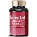 Myo Inositol Supplement for Women | with D-Chiro Inositol, Omega 3, Magnesium Glycinate, Zinc & Vitamin D3, 120 Capsules