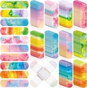 Lounsweer 120 stuks Kids Bandages Bulk Tie Dye Pastel Gekleurde Bandages voor Kid Cute Waterproof Flexibele lijm Tap ademende zorg voor kind Baby peuter Cut Scrapes Wounds Burn, 10 Style(Tie Dye)
