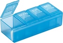 EZY DOSE Daily Pill Planner, Medicine Case, Vitamine Organizer Box, Locking Compartments aan veilige receptie Medicatie en voorkomen dat per ongeluk morsen, 4 keer per dag, kleur mei Vary, BPA gratis