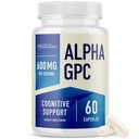 Alpha GPC 600 mg, Brain & Memory Support Supplement, Mental Performance | Focus & Mental Clarity Support, Highly Purified Alpha-GPC Powder, Vegan, Formulated Non-GMO, Third-Party Tested, 60 Capsules