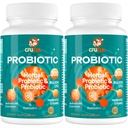 Probiotica voor vrouwen en mannen - 300 miljard CFU, 24 strengen Probiotica + 15 biologische kruiden Prebiotica Blend, voor algehele spijsvertering Gut Health, Immune, Constipatie & Bloating, Plank Stable - 4 maand levering