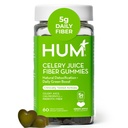 HUM Selderij Sap Vezel Gummies voor volwassenen, eerste prebiotische selderij Sap Gummy, Glutenvrij Vezel Supplement Ondersteunt Ontgifting, Gut Health, Groenen Gummies, Chlorofyl & Prebiotic Fiber, 60 Tel.