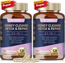 Totaria (2 P) Nier en lever Reiniging Detox & Repair Capsules, Chanca Piedra & Cranberry Pillen voor lever en nieren Ondersteuning Supplement Extra sterkte voor stenen oplossen, urinetrek gezondheid voor vrouw