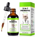 Probiotics for Cats, Cat Probiotic with Prebiotic and Enzymes, 3 in 1 Cat Probiotic Drops, Cats Probiotics Supplement Help Digestive Support Gut Health