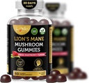 Aamatec Vie Champignon Gommies pour les adultes de 10 Champignons avec Lions Mane Reishi Chaga & Cordyceps Champignon de cerveau, d'Immune & Soutien énergétique de Raspberry
