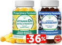 Lunakai Vitamine D3 and Elderberry Gummies Bundle - Supplément de soutien pour l'immunité, les os et l'humeur pour les adultes et les enfants - Non-OGM, Pas de sirop de maïs, Tous naturel Gummy