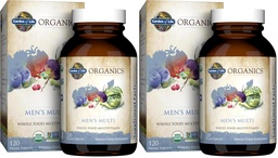 Garden of Life Organics Whole Food Multivitamin for Men,120 Tablets,Vegan Mens Vitamins and Minerals for Health and Well-Being,Certified Organic Vegan Multi,(Pack of 2)