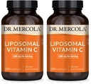 Dr. Mercola Liposomal Vitamin C - Brain, Heart, Eye & Immune Support - Provides 1,000 mg of Bioavailable Vitamin C - Non-GMO, Gluten-Free & Soy-Free - 180 Capsules (90 Servings) (Pack of 2)