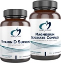 Designs for Designs for Health Magnesium Glycinate Complex (60 capsules) & Vitamine D Supreme (30 Softgels) - Hoge Absorptie Magnesium met 5000 IE Vitamine D3 en Vitamine K2 / K1 - Bot, Immuun & Mood