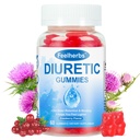Natural Diuretic Gummies for Water Retention & Bloating & Hydration Balance, Sugar Free Diuretic Water Away Gummies for Women & Men Fluid Retention, Digestion Support, 60 Count