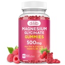 Magnesium Glycinate Gummies 500mg Magnesium Supplement met calcium, zink, vitamine C, B6, D3-calm Kauwbare Gummies voor kinderen & volwassenen-slaap, Mood & Muscle Support-Raspberry Flavor, 60 Gummies