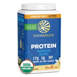 Sunwarrior Organic Plant Based Protein Powder, Vegan, Vanilla, 32 Servings