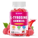 L-Tyrosine Supplement 1000mg, L Tyrosine Gummies for Kids & Adults, Calm & Focus Gummies for Brain, Mood, Memory and Energy, Sugar-Free, Raspberry Flavor, 60 Count