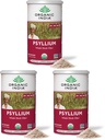 ORGANIC INDIA Whole Psyllium Husk Powder Organic - Psyllium Husk Fiber Supplement, Digestion Support, Vegan, Gluten-Free, Non-GMO, Soluble & Insoluble Fiber Source - 12 oz (Pack of 3)