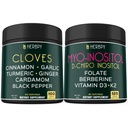 Herbpy Bundle 7in1 Cloves Capsules & 6in1 Myo-inositol Supplement for Women