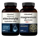 NatureBell Magnesium Glycinate Capsules 500mg & Advanced Electrolyte Hydration Pills Bundle Pack