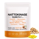 Nattokinase 10000 FU Softgels with MCT Oil,8-in-1 Botanical Extracts Formula for Heart and Circulatory Support, with CoQ10, Serrapeptase & Turmeric | 120 Softgels