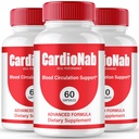 CardioNab Capsules, Official Cardio Nab Blood Support Supplement Pills - Maximum Strength, All Natural Healthy Circulation & Stable Levels, Advanced CardioNab Health Support Reviews (3 Pack)